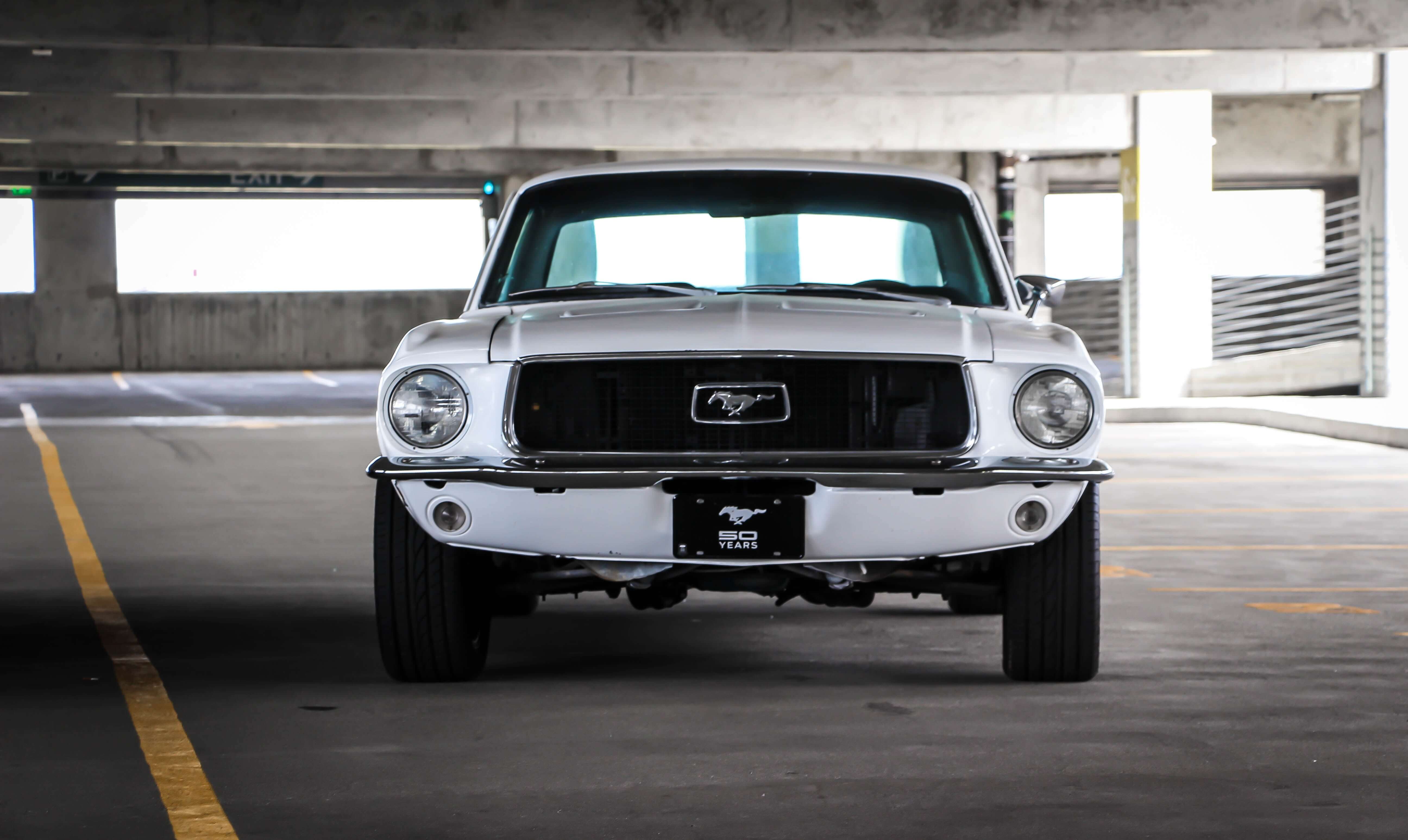 A Mustang accelerates fast